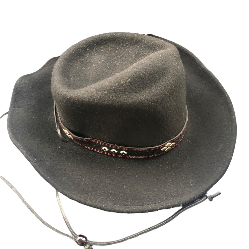 Outback Trading Co Black 100% Wool Cowboy Hat L 1422 Ascot Crushable Waterproof